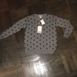 Kids Grey cashmere skull sweater
